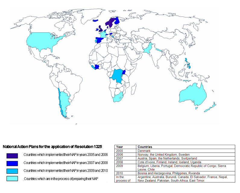 United Nations member states and approved National Action Plans for the application of Resolution 1325