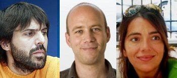 Pablo Aguiar, Xavier Alcalde i Cèlia Cernadas
