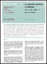 La memoria histórica en Colombia: hacia una política pública con perspectiva de género